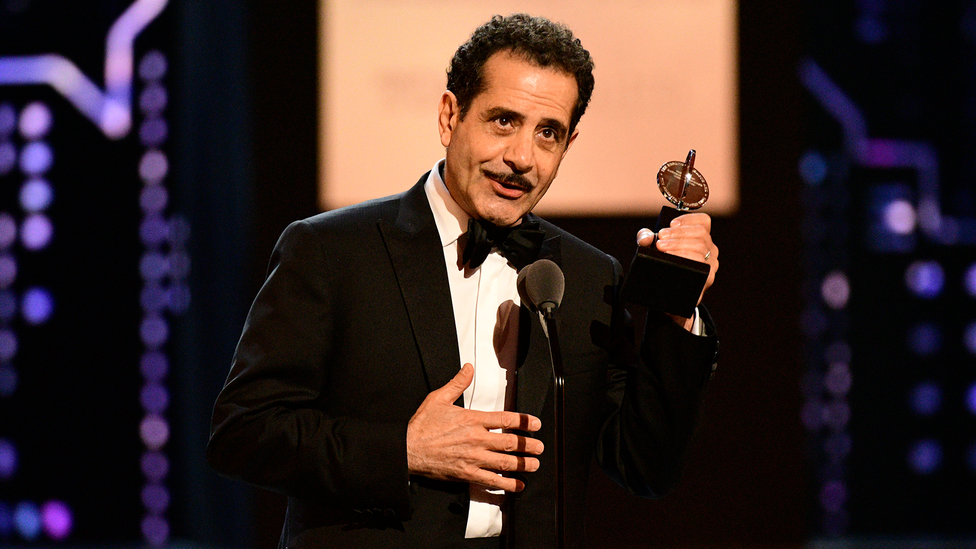Tony Shalhoub wins Best Leading Actor in a Musical at the 2018 Tony Awards.