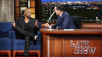 Shemar Moore And Stephen Colbert Compare Abs